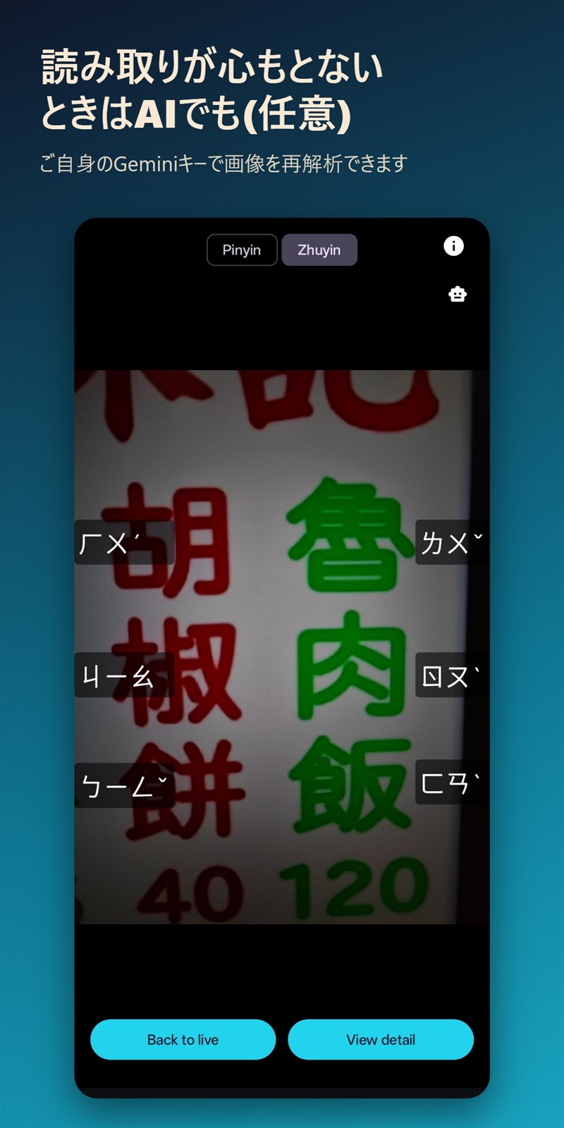 読み取りが心もとないときはAIでも(任意)